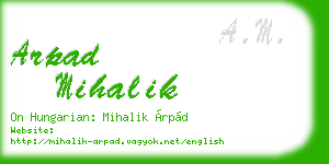 arpad mihalik business card